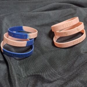 Blue and Pink Team Girl Wristbands
